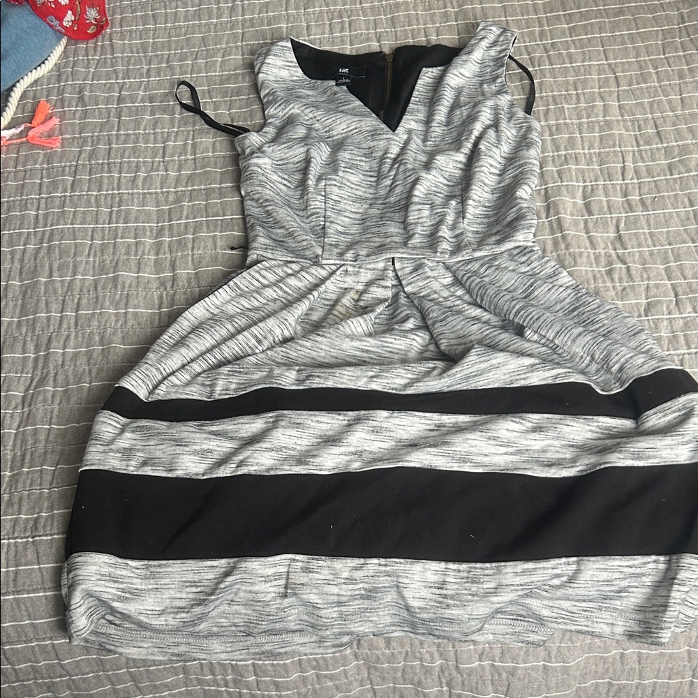 Iz Byer Black and Gray Mini Dress